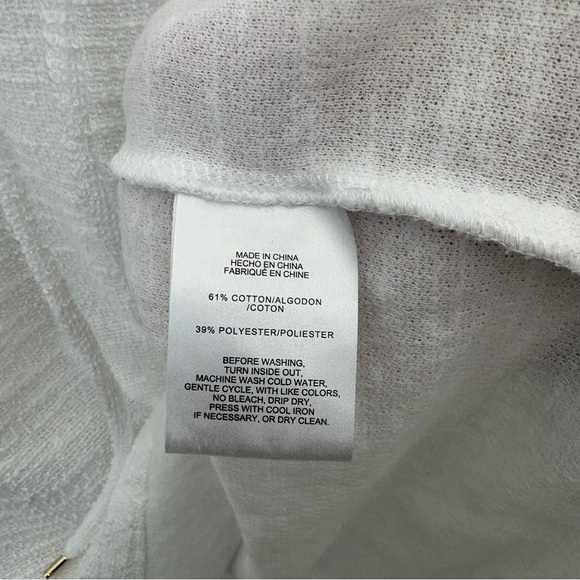 Jones New York Signature White Cowl Neck Drawstring Textured Sweater L Coastal - Picture 5 of 5